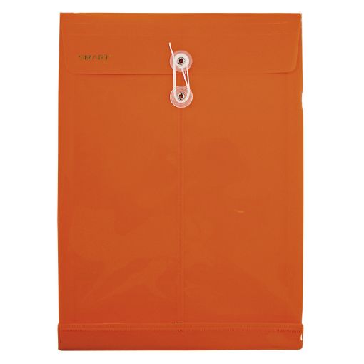 Imagen de SOBRE BOLSA OFICIO CON RONDANA VERTICAL PLASTICO NARANJA