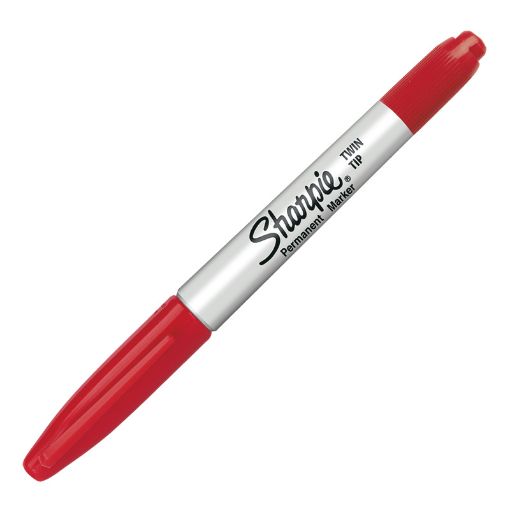 Imagen de MARCADOR PERMANENTE DOBLE PUNTA ROJO SHARPIE