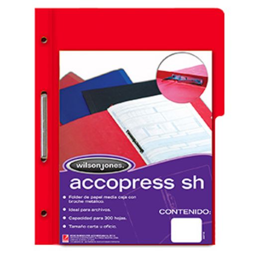 Imagen de CARPETA ACCOPRESS OFICIO CON BROCHE ROJO MEDIA CEJA