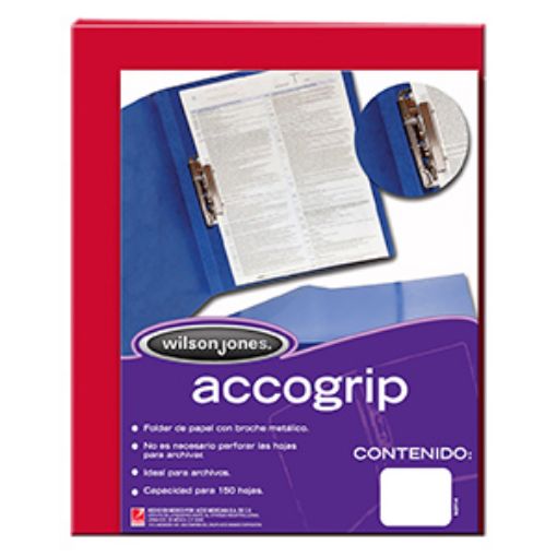 Imagen de CARPETA ACCOGRIP CARTA CON PALANCA  ROJO