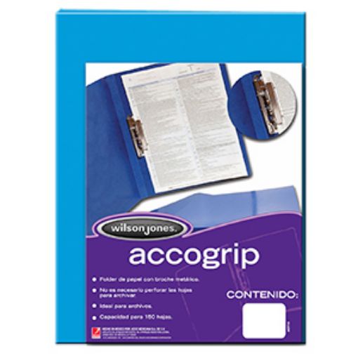 Imagen de CARPETA ACCOGRIP OFICIO CON PALANCA AZUL CLARO