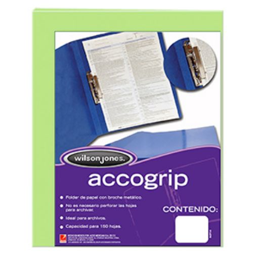 Imagen de CARPETA ACCOGRIP CARTA CON PALANCA  VERDE CLARO