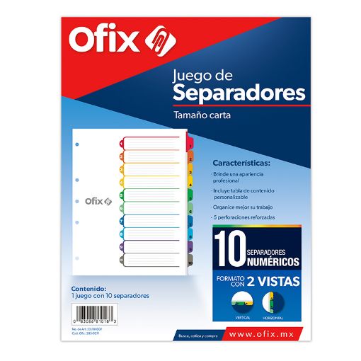 Imagen de SEPARADOR OFIX 10DIV NUMERICO