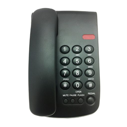 Imagen de TELEFONO ALAMBRICO REMARCADO, FLASH, NEGRO