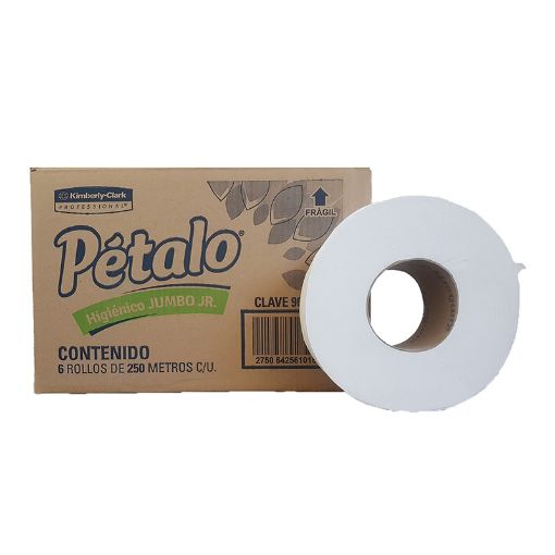 Imagen de PAPEL HIGIENICO PETALO JUMBO JUNIOR 250MTS  DE 9 CM CON 6 BOBINAS