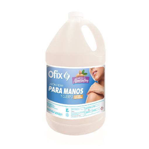 Imagen de JABON LIQUIDO DE MANOS CREMA DE ALMENDRA OFIX 4 LT