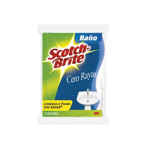 Imagen de FIBRA ESPONJA BAÑO CERO RAYAS AZUL CHICA