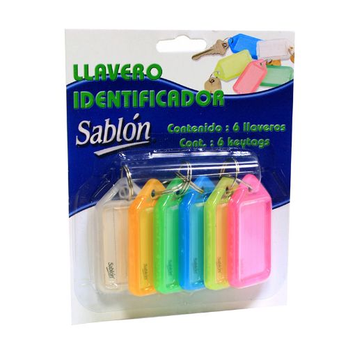 Imagen de KIT 6 LLAVEROS IDENTIFICABLES COLORES SURTIDOS BLT