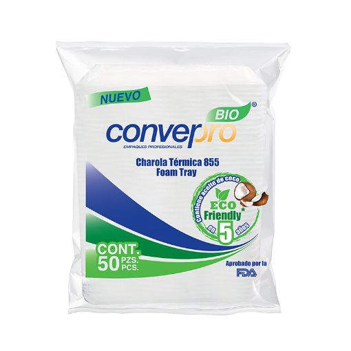 Imagen de CHAROLA TERMICA No. 855 CONVERPRO BIO PAQUETE CON 50 PIEZAS