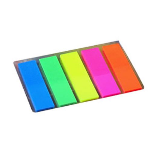 Imagen de BANDERAS 1.2X4.5CM 5 COLORES NEON 125HJS