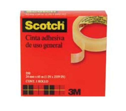 Imagen de CINTA ADHESIVA TRANSP 550 .24x65M ACETATO