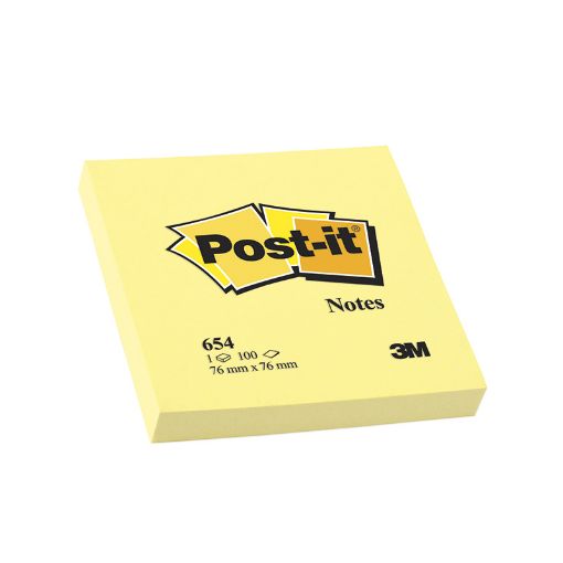 Imagen de NOTAS ADHESIVAS 654 3x3 AMARILLO C/100H