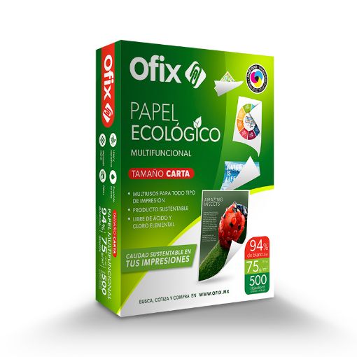 Imagen de PAPEL OFIX ECOLOGICO CARTA BLANCO 37K C/500HJS