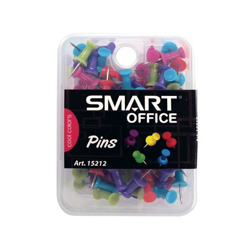 Imagen de PINS PLASTICO COLORES SURTIDOS ULTRA C/100PZAS ESTUCHE BLT