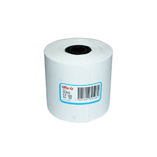 Imagen de ROLLO PAPEL BOND OFIX 57MM X 60MM (25 MTS)