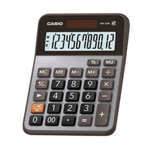 Imagen de CALCULADORA ESCRITORIO CASIO MX-120B 12DIG CHICA SOLAR/BATERIA