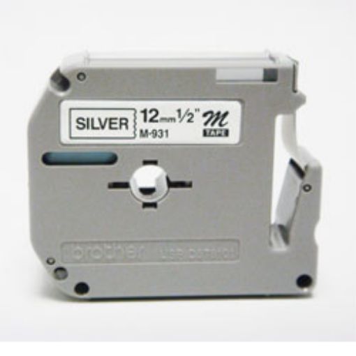 Imagen de CINTA PARA ROTULADOR PT-100/110/85/90 NGRO/PLATA 12MM