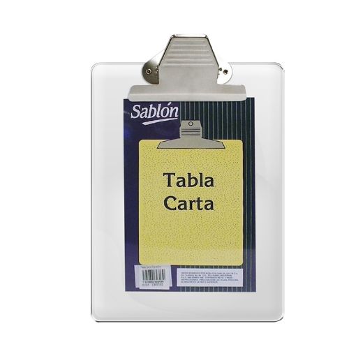 Imagen de TABLA ACRILICO CARTA TRANSPARENTE CON CLIP SABLON