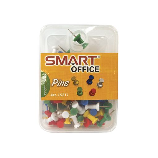 Imagen de PINS PLASTICO COLORES SURTIDOS C/100PZAS ESTUCHE BLT