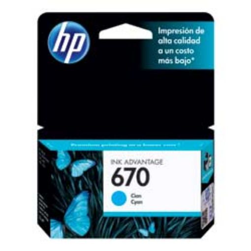 Imagen de CARTUCHO DE TINTA HP 670 CYAN ORIGINAL