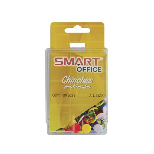 Imagen de CHINCHES COLORES SURTIDOS C/100PZAS SMART BLT