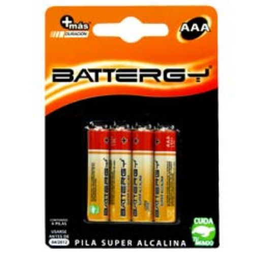 Imagen de PILA ALCALINA AAA BLISTER CON 4 BATTERGY