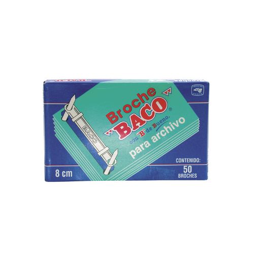 Imagen de BROCHE PARA ARCHIVO BACO 8CM CJA CON 50