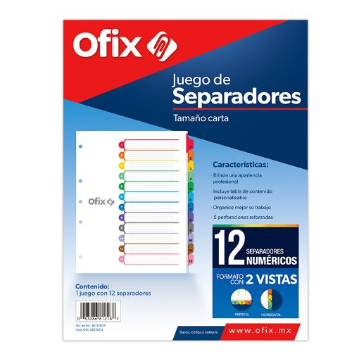 Imagen de SEPARADOR OFIX 12DIV NUMERICO