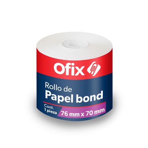 Imagen de ROLLO PAPEL BOND OFIX 76MM X 70MM (35 MTS)