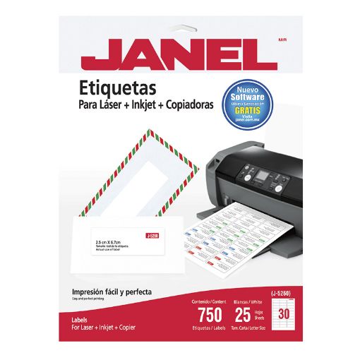 Imagen de ETIQUETA LASER 108 BLANCA 1X2 5/8 PTE CON 25 HJS J-5260