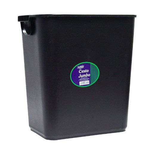 Imagen de BOTE PARA BASURA JUMBO 26L NEGRO RECTANGULAR