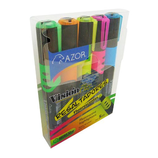 Imagen de MARCATEXTOS SURTIDOS VISION PLUS AZOR CON 5 PIEZAS