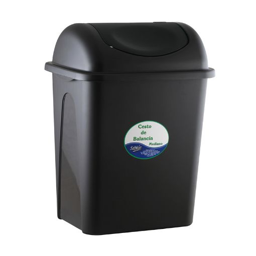 Imagen de BOTE PARA BASURA 17L NEGRO C/BALANCIN