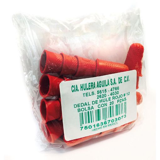 Imagen de DEDAL HULE ROJO #12 BOLSA CON 20