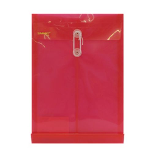 Imagen de SOBRE BOLSA OFICIO CON RONDANA VERTICAL PLASTICO ROJO