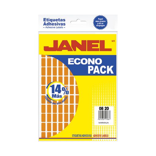 Imagen de ETIQUETA FLUORESCENTE ECO PACK #4 NARANJA 08X20 C/1008