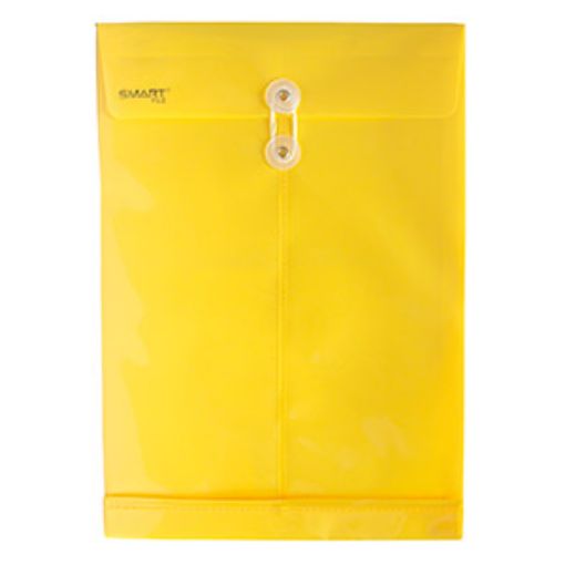 Imagen de SOBRE BOLSA OFICIO CON RONDANA VERTICAL PLASTICO AMARILLO