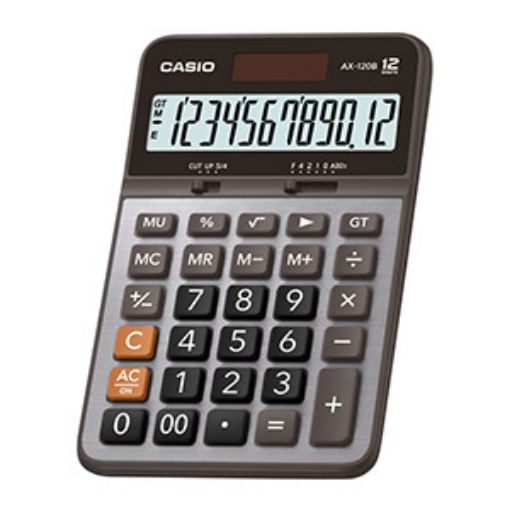 Imagen de CALCULADORA ESCRITORIO CASIO AX-120B 12DIG CHICA SOLAR/PILAS