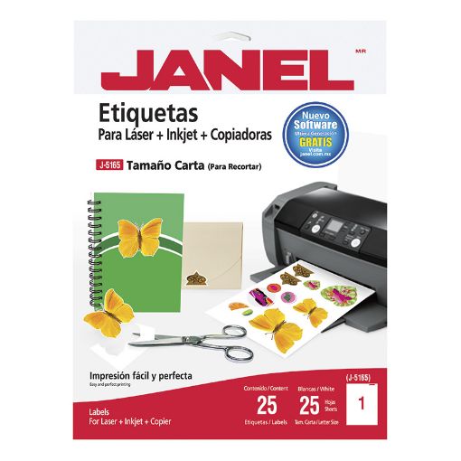 Imagen de ETIQUETA LASER 108 BLANCA CARTA CON 25 HJS J-5165