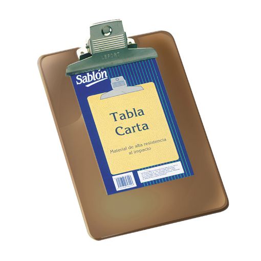 Imagen de TABLA ACRILICO CARTA HUMO CON CLIP SABLON