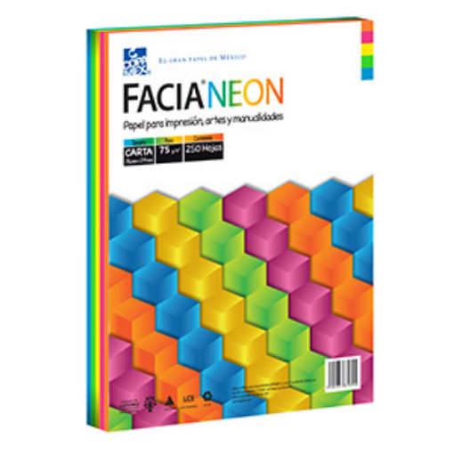 Imagen de PAPEL CARTA NEON 5COLS SURTIDOS 37K C/250HJS