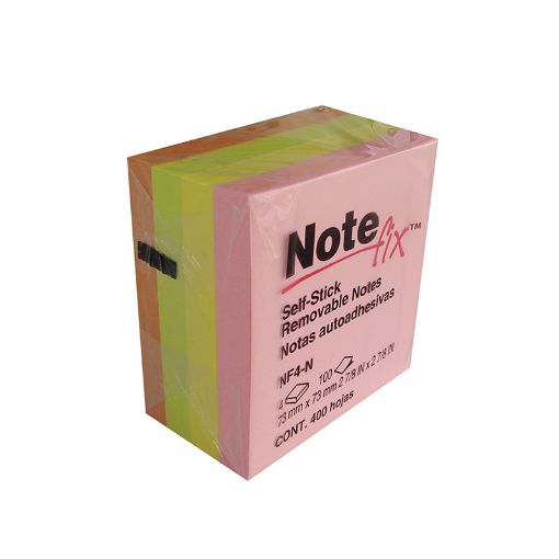 Imagen de NOTAS ADHESIVAS NF4-N 3x3 NEON NOTE FIX C/400H