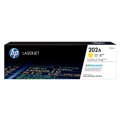 Imagen de TONER LASER HP 202A AMARILLO ORIGINAL