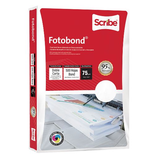 Imagen de PAPEL FOTOBOND DOBLE CARTA BLANCO 37K C/500HJS