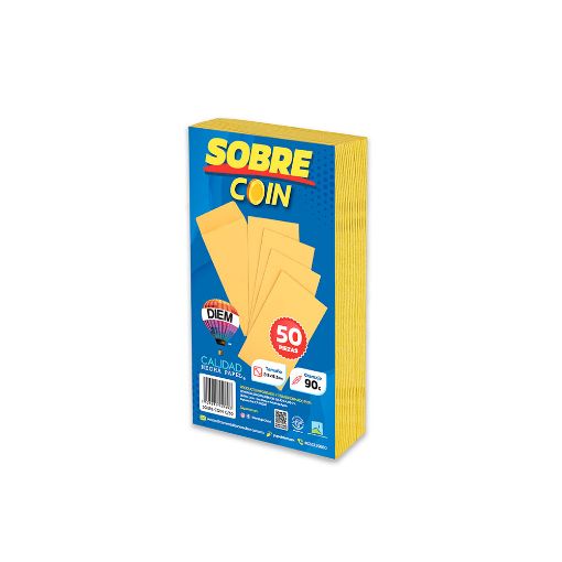 Imagen de SOBRE BOLSA COIN 5 GOLDEN ENGOMADO 50 PZAS