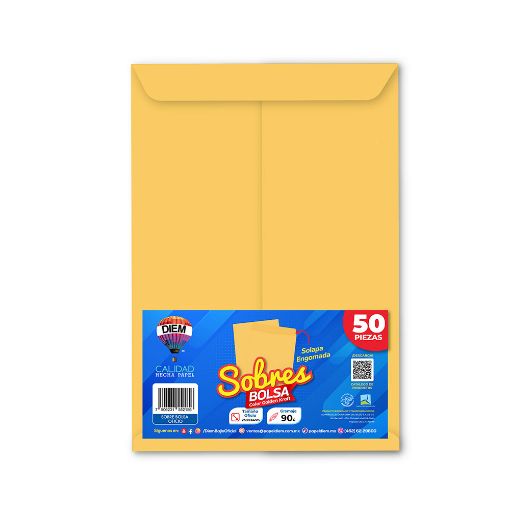 Imagen de SOBRE BOLSA OFICIO GOLDEN ENGOMADO 50 PZAS