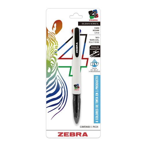 Imagen de BOLIGRAFO MEDIANO 4 COLORES ZEBRA