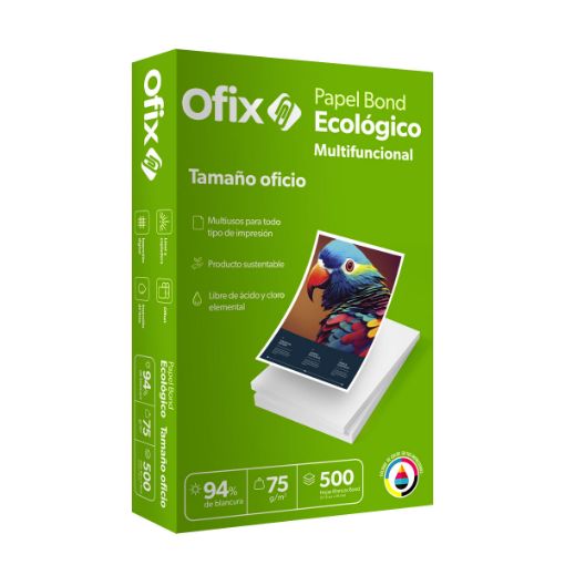 Imagen de PAPEL OFIX ECOLOGICO OFICIO BLANCO 37K C/500HJS