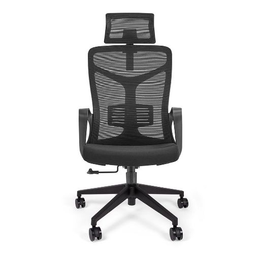 Imagen de SILLON EJECUTIVO RESPALDO ALTO MALLA C/CABECERA NEGRO CANTABRIA