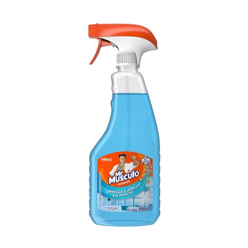 Imagen de LIMPIADOR LIQUIDO PARA VIDRIOS MR. MUSCULO AZUL TRIGGER 500ML